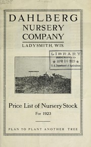 Price list of nursery stock for 1923 by Dahlberg Nursery Company