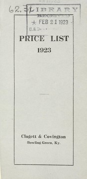 Cover of: Price list: 1923