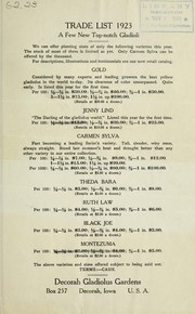 Cover of: A few top notch gladioli: trade list, 1923