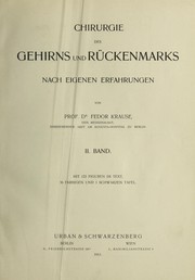 Cover of: Chirurgie des Gehirns und R©ơckenmarks by Krause, Fedor
