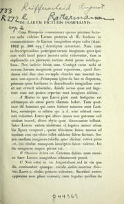 Cover of: De larum picturis Pompeianis by August Reifferscheid