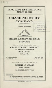 Cover of: Box list number one: March 26, 1923