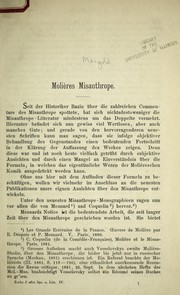 Molie  re's Misanthrope by Wilhelm Julius Mangold