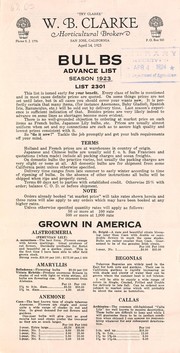 Cover of: Bulbs: advance list season 1923