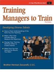 Cover of: Training managers to train: developing diverse talents