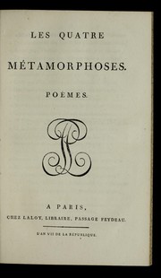 Cover of: Les quatre me tamorphoses: poe  mes