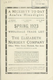 Wholesale trade list of the Elizabeth Nursery Co by Elizabeth Nursery Co