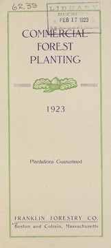 Cover of: 1923 commercial forest planting: plantations guaranteed