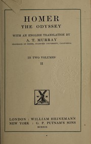Cover of: The Odyssey: With an English translation by A.T. Murray