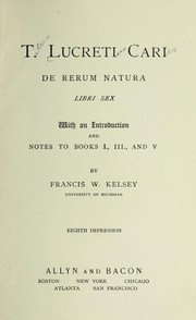 Cover of: T. Lucreti Cari de rerum natura libri sex