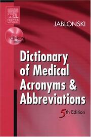 Cover of: Dictionary of Medical Acronyms & Abbreviations (5th Edition) by Stanley Jablonski, Stanley Jablonski