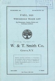 Cover of: Fall, 1923 by W. & T. Smith Company