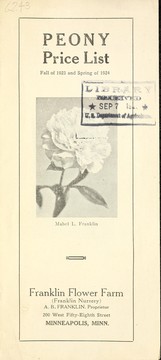 Cover of: Peony price list | Franklin Flower Farms