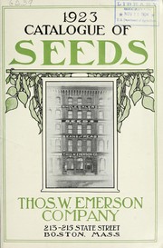 Cover of: 1923 catalogue of seeds