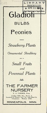 Cover of: Gladioli bulbs, peonies: strawberry plants, ornamental shrubbery, small fruits and perennial plants