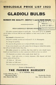 Cover of: Wholesale price list 1923: gladioli bulbs