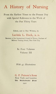 Cover of: A history of nursing by Dock, Lavinia L.