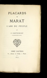 Cover of: Placards de Marat, l'ami du peuple