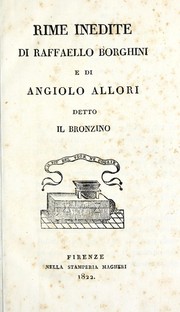 Cover of: Rime inedite di Raffaello Borghini e di Angiolo Allori detto il Bronzino