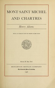 Cover of: Mont-Saint-Michel and Chartres by Henry Adams