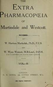 Cover of: The extra pharmacop¿ia of Martindale and Westcott