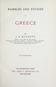 Cover of: Rambles and studies in Greece by Mahaffy, John Pentland Sir