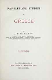 Rambles and studies in Greece by Mahaffy, John Pentland Sir