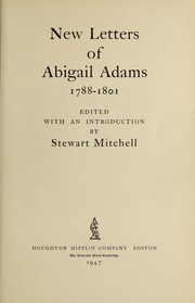 Cover of: New letters of Abigail Adams, 1788-1801 by Abigail Adams