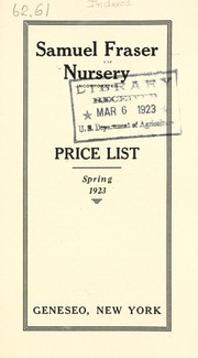 Cover of: Price list by Samuel Fraser (Firm)