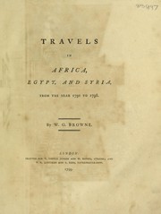 Cover of: Travels in Africa, Egypt, and Syria, from the year 1792 to 1798.