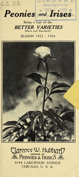 Cover of: Peonies and irises, being a list of the better varieties: season 1923-1924