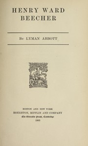 Cover of: Henry Ward Beecher by Lyman Abbott