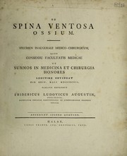 Cover of: De spina ventosa ossium. Specimen inaugurale medico-chirurgicum