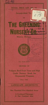 Cover of: Retail price list: seventy-third year of the Greening Nursery Co