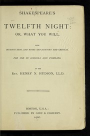 Cover of: Shakespeare's Twelfth night, or, What you will by William Shakespeare