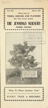 Cover of: Price list of trees, shrubs and flowers for the lower South: fall 1923-spring 1924