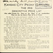Cover of: The iris | Kansas City Peony Gardens
