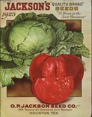 Cover of: Jackson's "quality brand" seeds: 1923 [catalog]