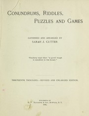 Cover of: Conundrums, riddles, puzzles and games | 