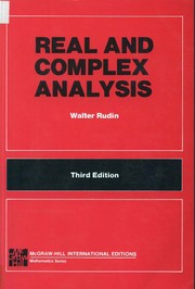 Cover of: Real and complex analysis by Walter Rudin, Walter Rudin, W. Rudin