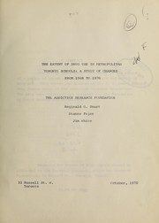 Cover of: The extent of drug use in Metropolitan Toronto Schools: a study of changes from 1968 to 1970 [by] Reginald G. Smart, Dianne Fejer [and] Jim White.