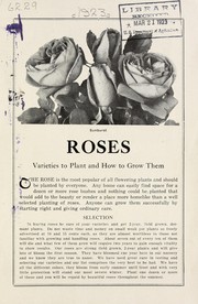 Cover of: Roses: varieties to plant and how to grow them