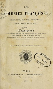 Cover of: Les colonies françaises by J. Rambosson