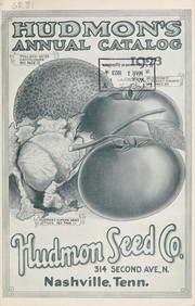 Hudmon's annual catalog by Hudmon Seed Company