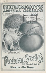 Cover of: Hudmon's annual catalog by Hudmon Seed Company