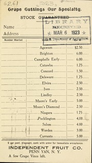 Cover of: Grape cuttings: season of 1923