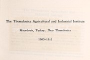 Cover of: The Thessalonica agricultural and industrian institute | 