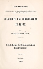 Cover of: Geschichte des Christentums in Japan. by Haas, Hans