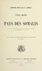 Cover of: Cinq mois au pays des Somalis by Ghika, Nicolas D. Principe.