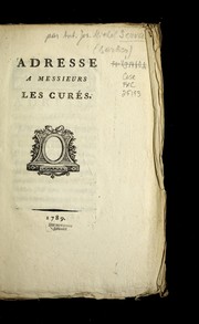 Cover of: Adresse a   messieurs les cure s.